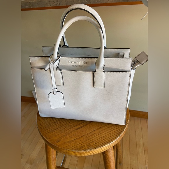 kate spade Handbags - Kate Spade New York Elegant White Cameron Satchel – Ivory Saffiano Leather